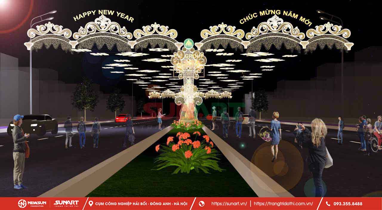 Hoa văn trang trí ngang đường phố