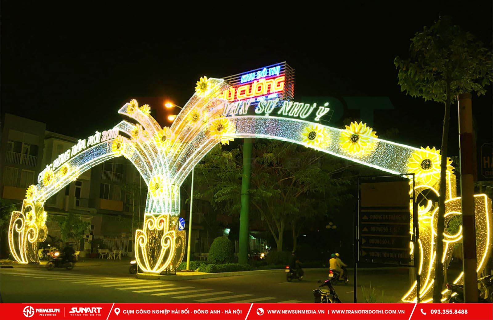 Cổng chào trang trí đường phố với đèn Led