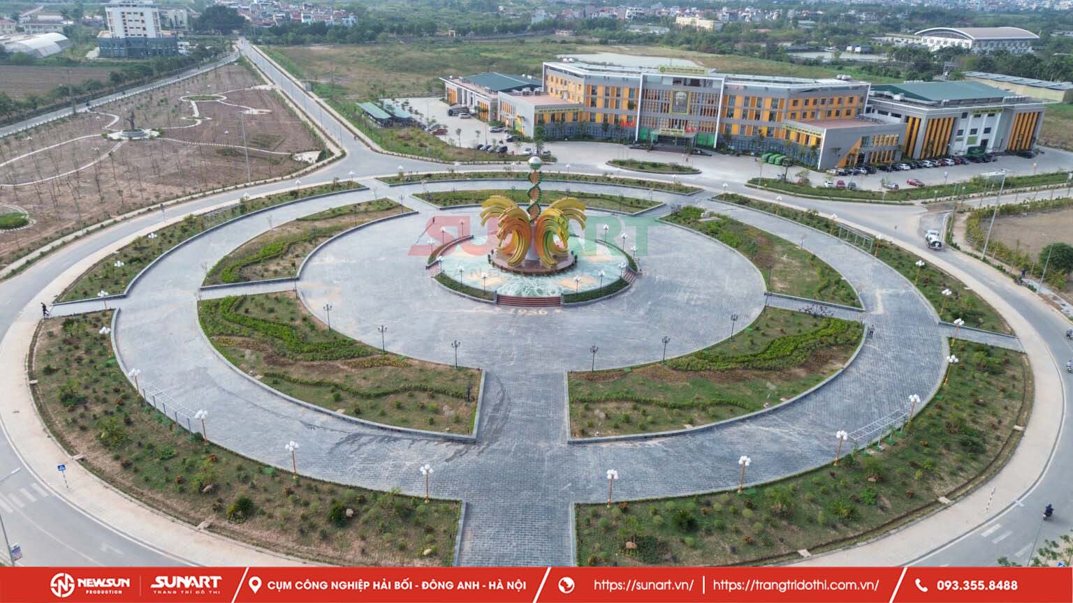 Thiết Kế Thi Công Trang Trí Bùng Binh Với Biểu Tượng Artwork tại Học Viện Nông Nghiệp Việt Nam