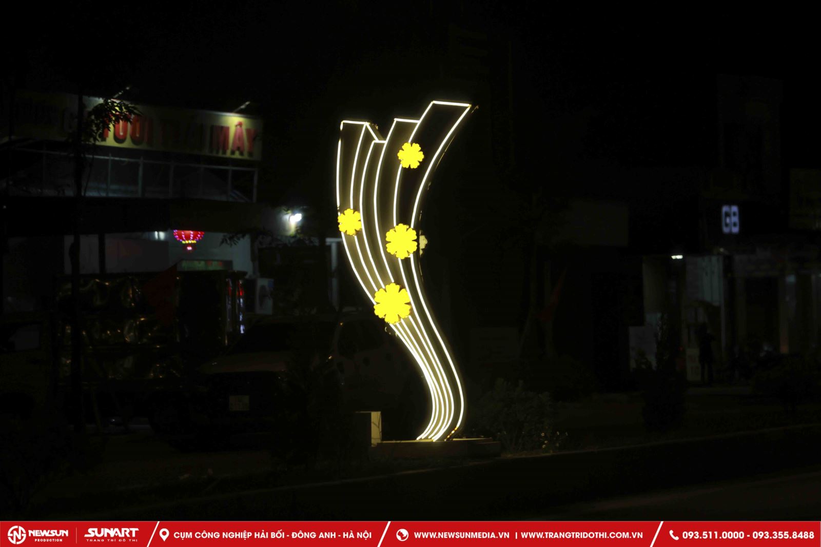 Khung đèn led trang trí vỉa hè đường phố