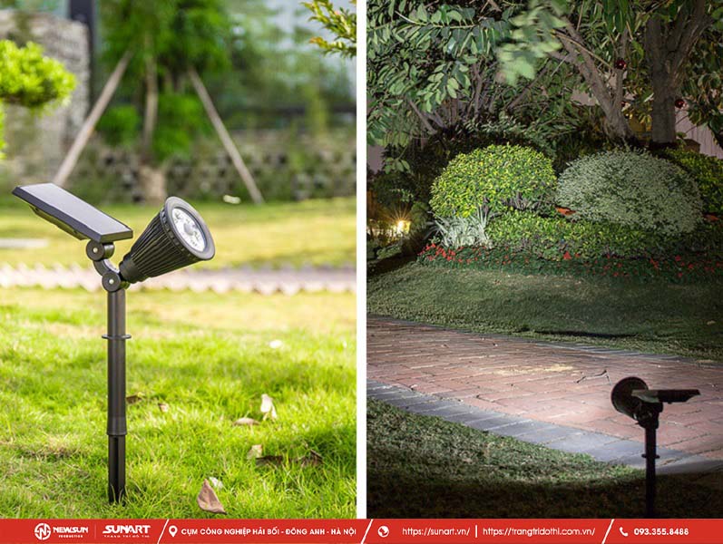 Đèn năng lượng mặt trời chiếu sáng sân vườn