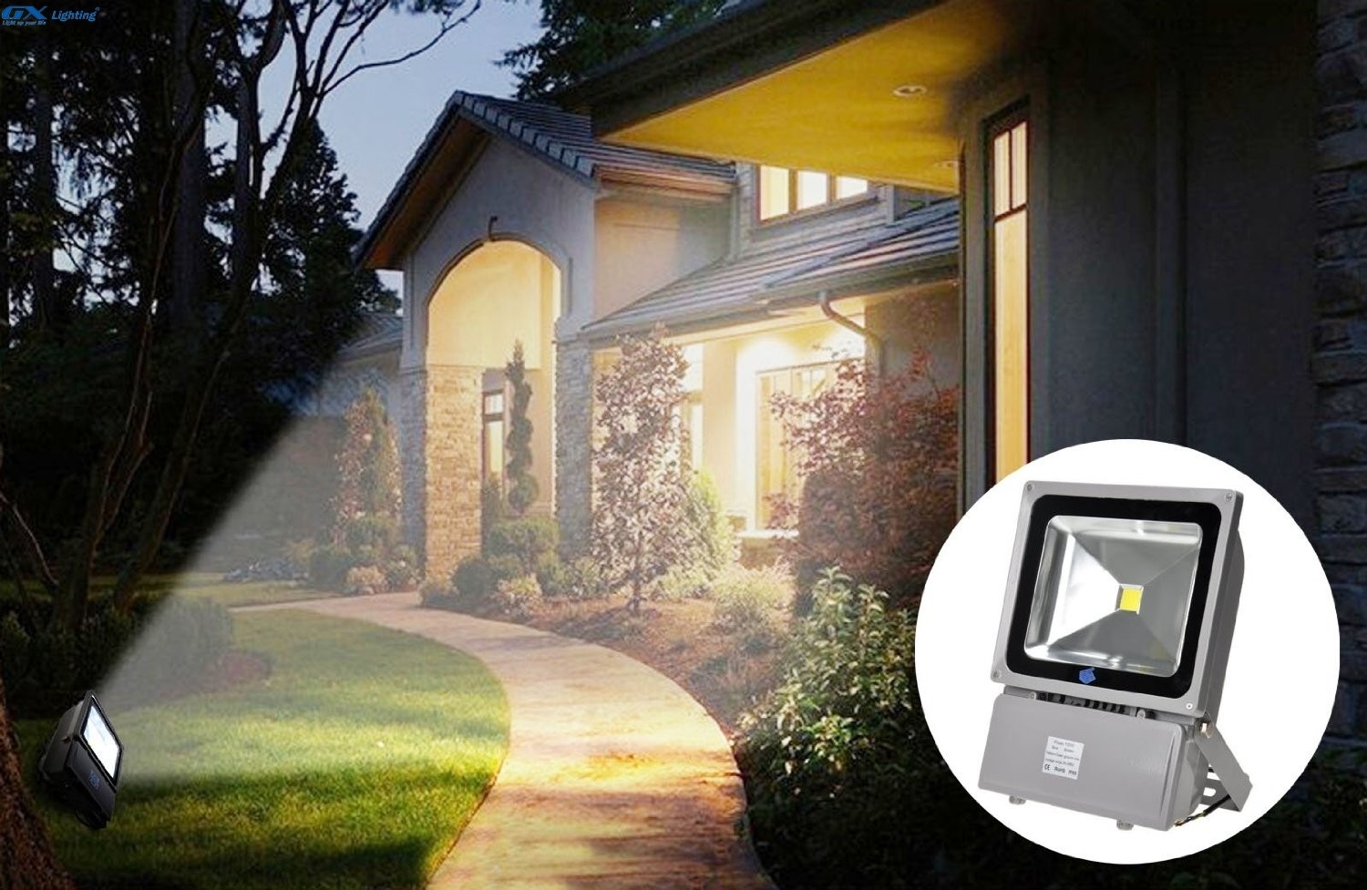 Đèn Led pha chiếu sáng sân vườn