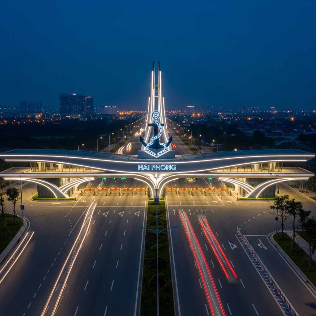 Thiết kế cổng chào Hải Phòng với biểu tượng cảng biển