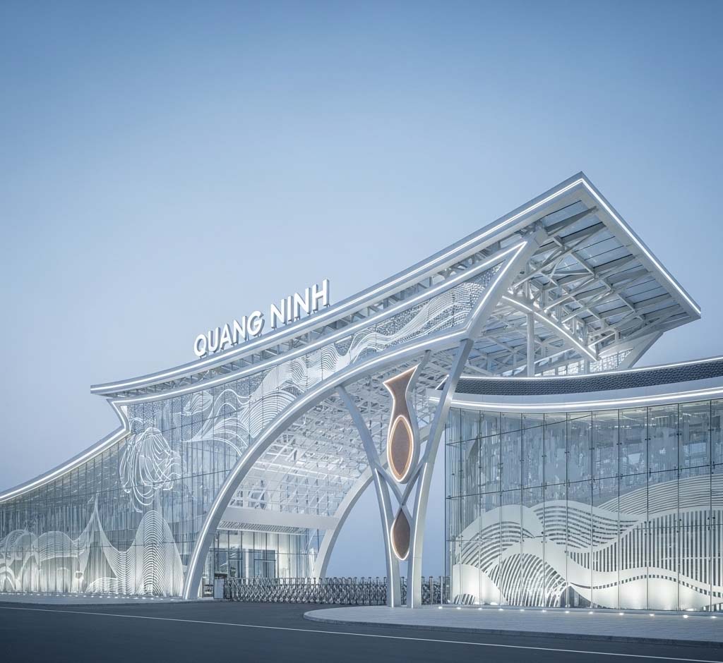 Thiết kế cổng chào Quảng Ninh với hoa văn