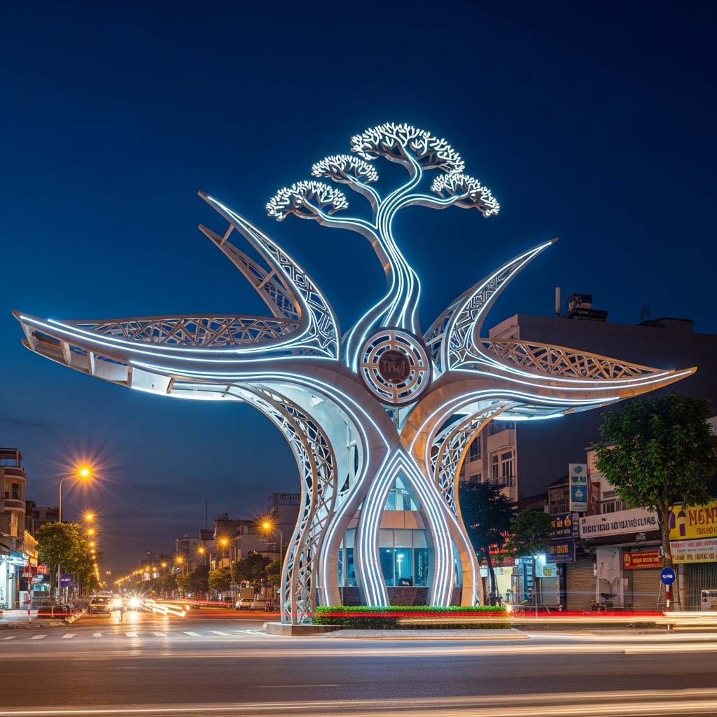 Thiết kế cổng chào Tuyên Quang với biểu tượng cây đa Tân Trào