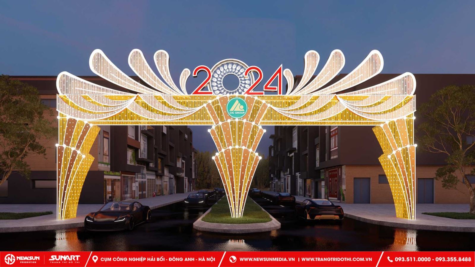 Thiết kế cổng chào Điện Biên với hoa văn