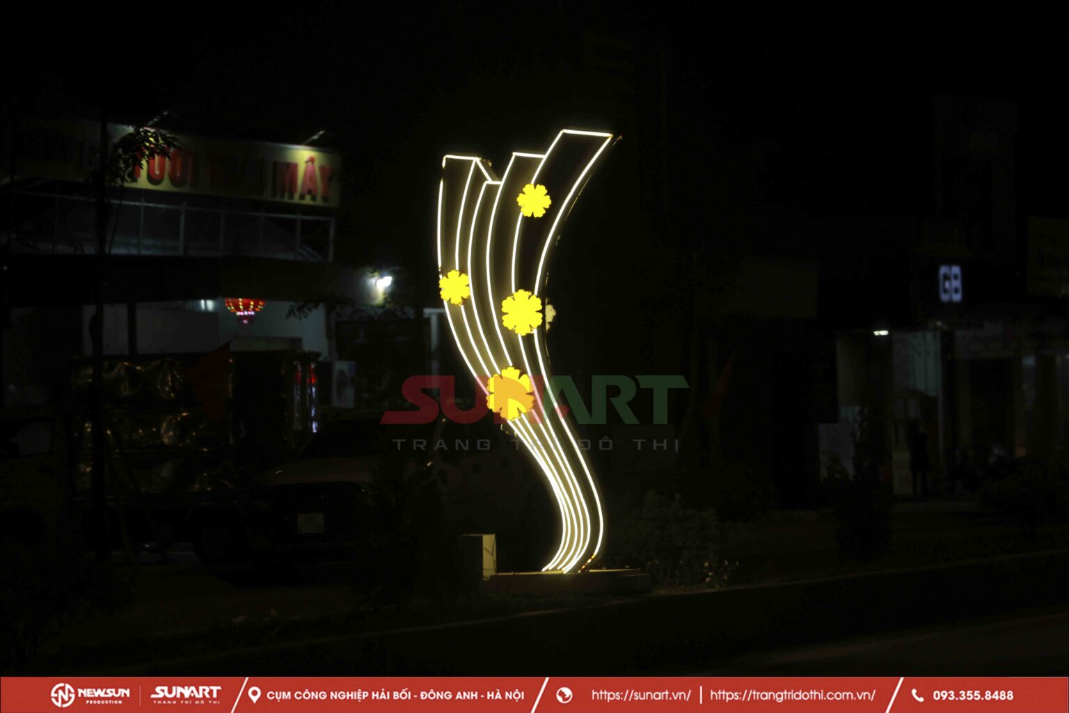 Khung đèn LED trang trí dải phân cách