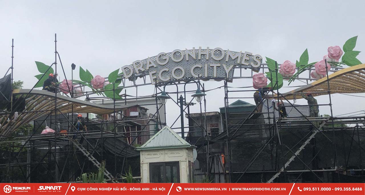 Dịch vụ gia công lắp đặt biểu tượng Composite trang trí trên cổng chào