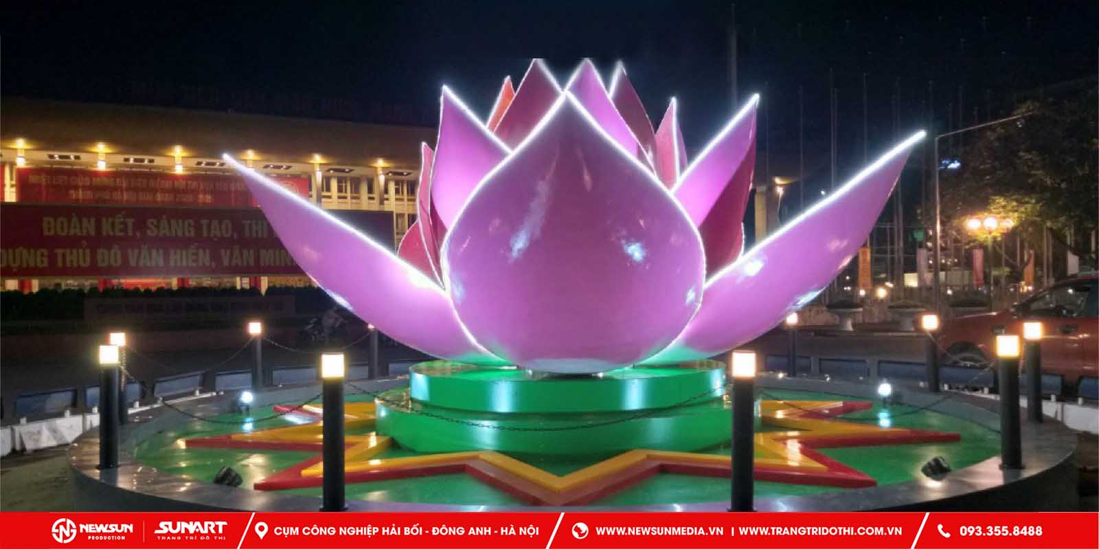 Dịch vụ gia công lắp đặt biểu tượng Composite trang trí tại bùng binh, nút giao