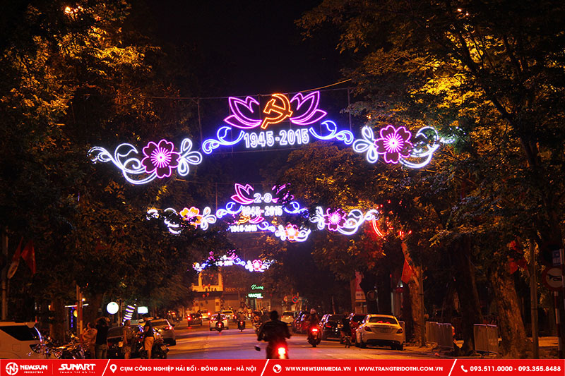 Đèn hoa Led trang trí ngang đường phố