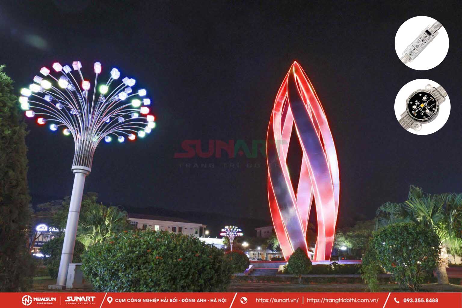 Đèn LED dây trang trí bùng binh