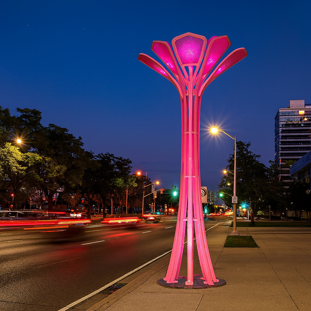 Cột đèn Led hoa ly trang trí đường phố