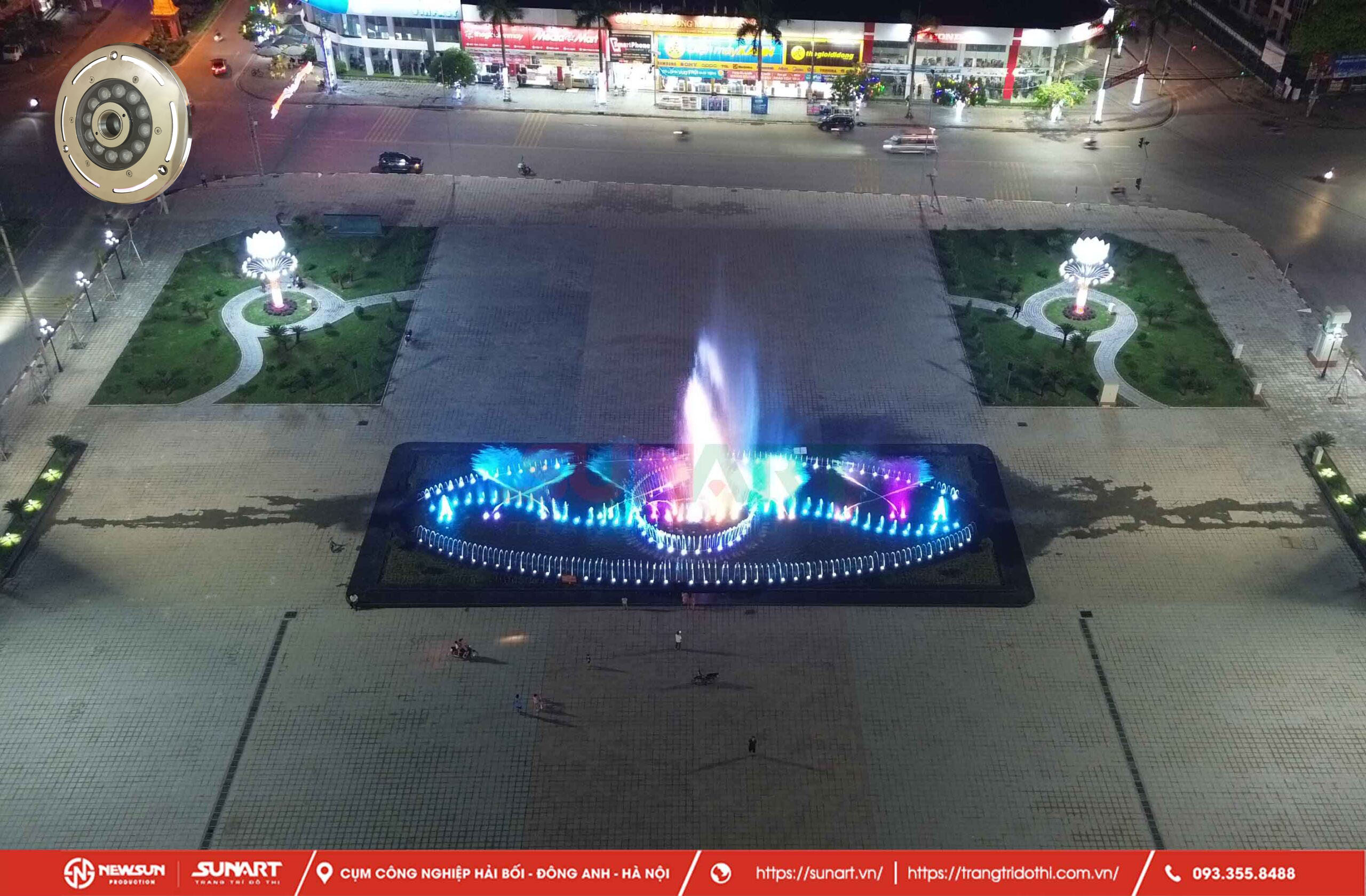 Đèn LED âm nước 12W có lỗ ốp họng vòi phun