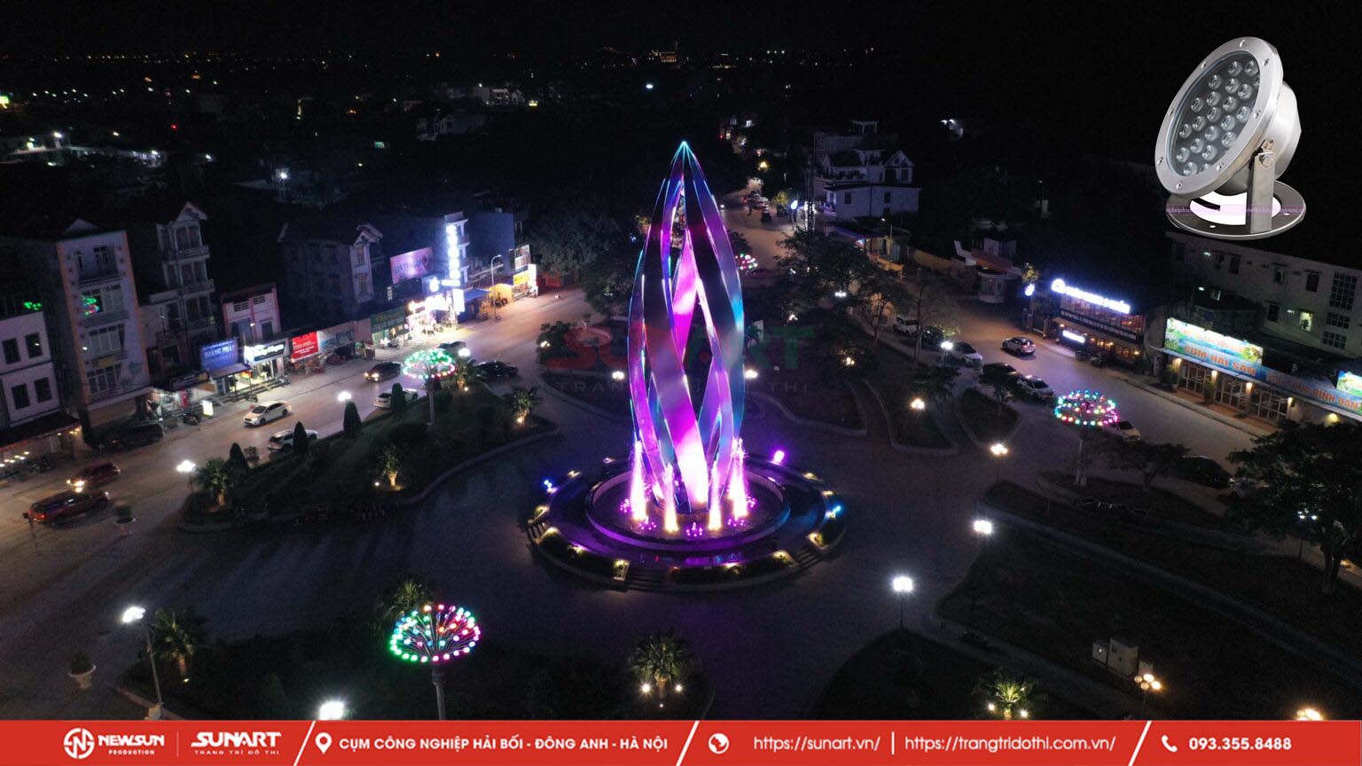 Đèn LED âm nước 24W cho đài phun nước